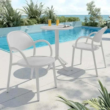 Silla de jardín Arob, pack 4 sillas apilables para interior y exterior