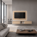 Mueble salón TIVOLI suspendido con panel de pared minimalista y almacenamiento oculto