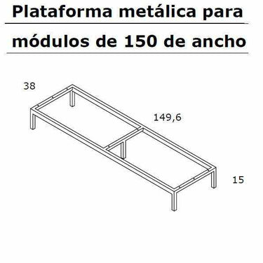 Aparador 150 LECCE de diseño moderno con 2 puertas, 2 cajones y 5 huecos, fabricado en España con materiales sostenibles.