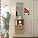 Mueble Recibidor FLORENCIA mod. 13 minimalista con módulo cerrado, abierto y espejo, ideal para entradas pequeñas y estilo contemporáneo.