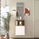 Mueble Recibidor FLORENCIA mod. 13 minimalista con módulo cerrado, abierto y espejo rectangular.
