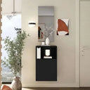 Mueble Recibidor FLORENCIA mod. 13 minimalista con espejo y módulos en colores Artisan, Blanco y Ebony, ideal para entradas pequeñas.