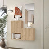 Mueble recibidor FLORENCIA mod. 8 diseño contemporáneo con espejo y módulos de almacenamiento.