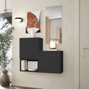 Mueble recibidor FLORENCIA mod. 8 diseño contemporáneo con almacenamiento y espejo