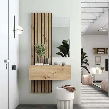 Mueble recibidor FLORENCIA mod. 6 con espejo rectangular y almacenamiento elegante