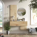 Mueble recibidor FLORENCIA mod. 5 con espejo redondo y diseño moderno para entrada elegante