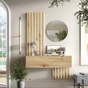 Mueble recibidor FLORENCIA mod. 5 con espejo redondo y diseño moderno para entrada elegante