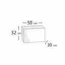Recibidor module with a plain white melamine finish, rectangular shape and compact 50 × 32 × 30 cm dimensions.