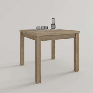 Mesa cuadrada extensible GIULA con patas cuadradas y diseño moderno en melamina alta calidad
