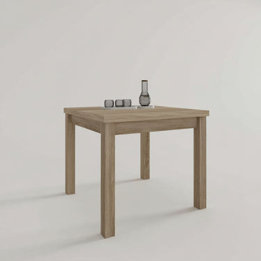 Mesa cuadrada extensible GIULA con patas cuadradas y diseño moderno en melamina alta calidad