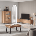 Mueble salón NAPOLI con vitrina baja y mueble TV en diseño compacto y elegante