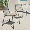 Silla de jardín AHOLA, pack 4 udes. metálicas apilables para exterior
