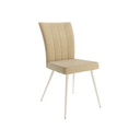 Pack de 4 sillas de comedor tapizadas modelo TUCSON con patas metálicas marfil