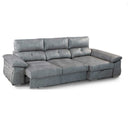 Chaisselonge extensible ARPUC con arcón abatible, taburetes tapizados y respaldo reclinable en colores MAGNOL, fabricada en España.