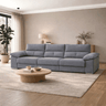 Sofá cama 3 plazas 300 cm modelo FLOG con tapizado antimanchas y patas cromadas