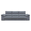 Sofá cama 3 plazas FLOG 300 cm tapizado microfibra antimanchas con asientos extensibles y patas cromadas