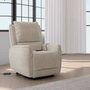 Butaca relax eléctrica Power-lift LIVIA en tonos gris y beig con respaldo alto y sistema de 1 o 2 motores