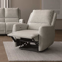 Butaca relax eléctrica power-lift LIVIA color gris con respaldo alto y reposapiés integrado