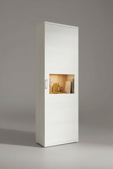 Mueble salón comedor BOLONIA estilo nórdico con vitrinas y mueble TV moderno y funcional