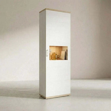 Mueble salón comedor BOLONIA moderno con vitrinas y mueble TV minimalista