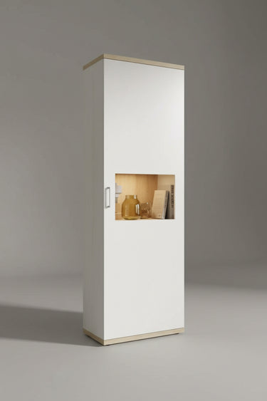 Mueble salón comedor BOLONIA moderno con vitrinas y mueble TV minimalista