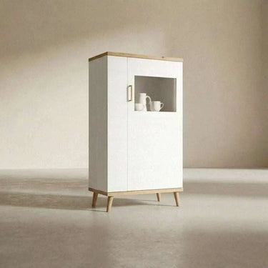 Mueble salon comedor BOLONIA moderno con vitrina y mueble TV en ambiente 3