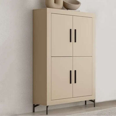Composición de salón ASTI ambiente 3 con mueble TV y vitrina moderna de cuatro puertas en madera reciclada.