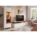 Vitrina de comedor CATANIA 2 mod. 1 en melamina, armario vitrina moderno y luminoso de suelo