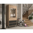 Vitrina dos puertas LECCE 180cm con expositor de cristal y cajones, diseño moderno y funcional.