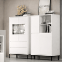 Vitrina dos puertas Lecce 135 cm con cristalera y cajones