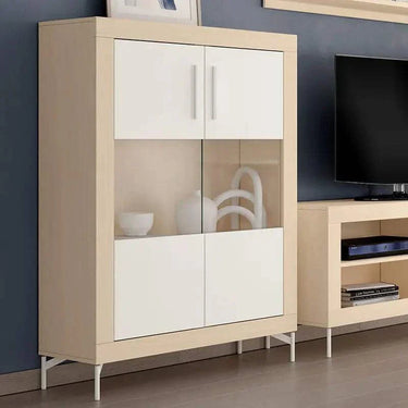 Vitrina 2 puertas mixtas ASTI color lined con estantes y diseño moderno de alta durabilidad