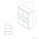 vitrina de 2 puertas mixtas ASTI para exhibir recuerdos con elegancia