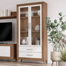 Composición Salón ASTI con mueble TV y vitrina moderna en ambiente elegante