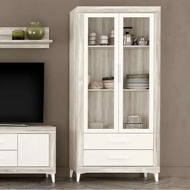Composición Salón ASTI con mueble TV y vitrina de diseño moderno y sostenible