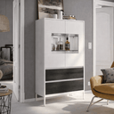 Vitrina dos puertas Lecce 135 cm con cristalera y cajones