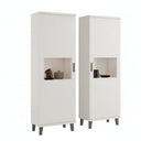 Vitrina salón comedor BOLONIA alta con diseño moderno y acabado en roble natural