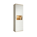 Vitrina salón BOLONIA alta de diseño moderno en acabado roble natural, 198 cm de altura.
