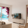 Mueble TV VOLIA Crema 178 cm con puertas y patas a juego para salón moderno