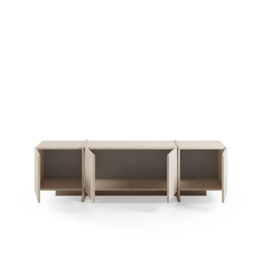 Mueble TV VOLIA Crema de 178 cm con puertas y patas a juego para salón moderno