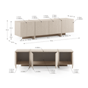 Mueble TV VOLIA crema de 178 cm con puertas y patas a juego para salón moderno