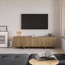 Mueble TV VOLIA Roble 180 cm con puertas y patas a juego para salón