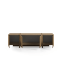 Mueble TV VOLIA en roble de 180 cm con puertas y patas a juego para salón moderno