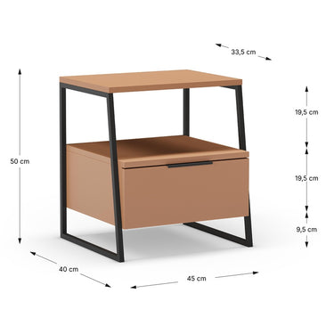 Mesita Dormitorio 1C mod. Ailev Terracota