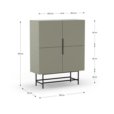 Mueble auxiliar 4 puertas mod. ELDIA Verde