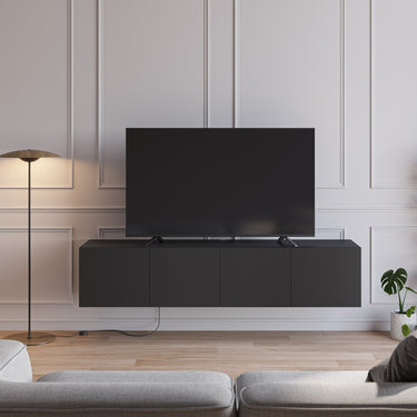Mueble TV 4 puertas mod. Daroca colgado Negro
