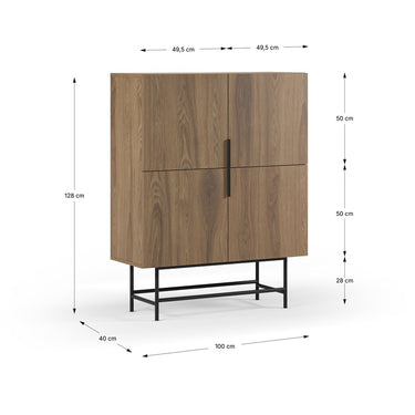 Mueble auxiliar 4 puertas mod. ELDIA Roble