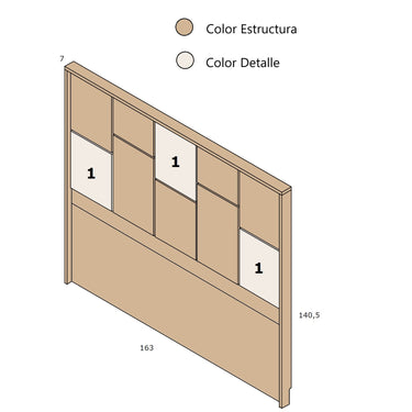 Cabecero Matrimonio Lucca Mod. 7 Dormitorio Matrimonio