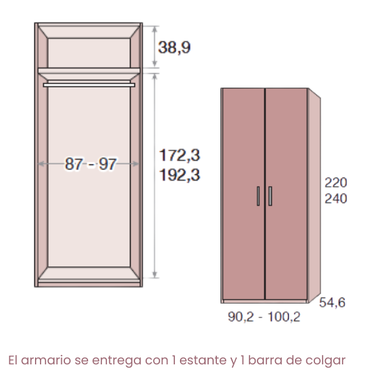 Armario 2 puertas SIENA