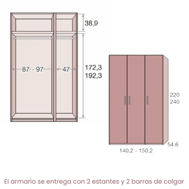 Armario 3 puertas SIENA