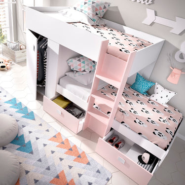 Cama tren con armario y dos cajones mod. MASUYO